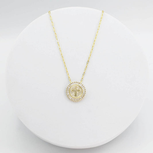 Grace Cross Gold Necklace 