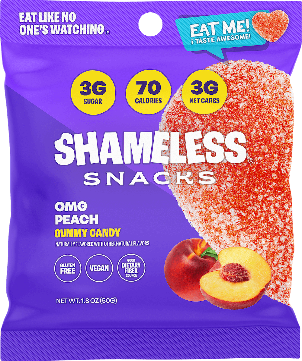 OMG Sour Peach Low Sugar Gummies 1.8oz – 6ct