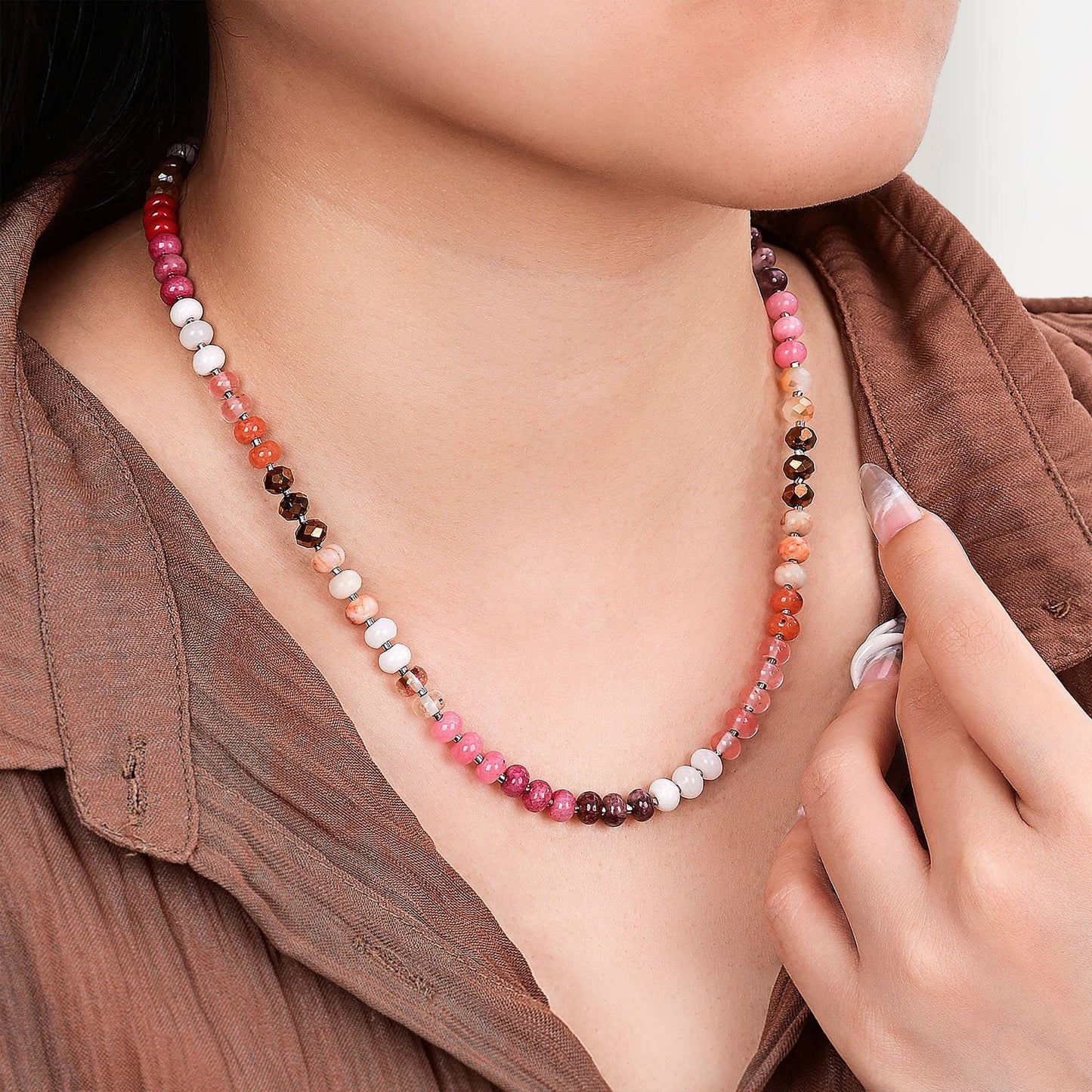 Ruby Blush Stone Necklace