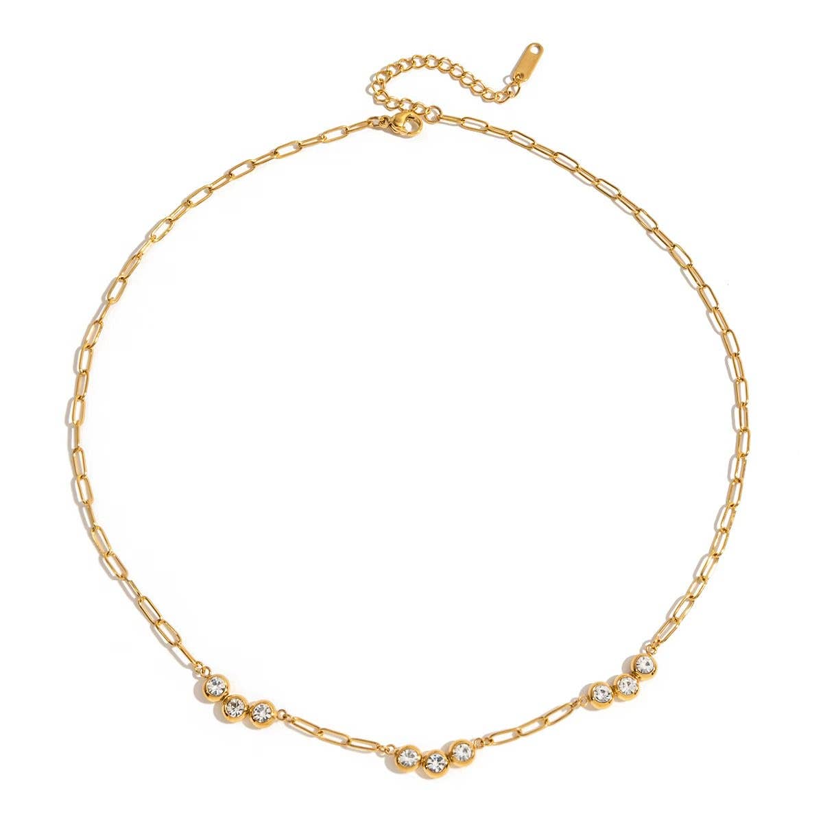 CZ Gold Layered Stainless Steel Necklaces Waterproof