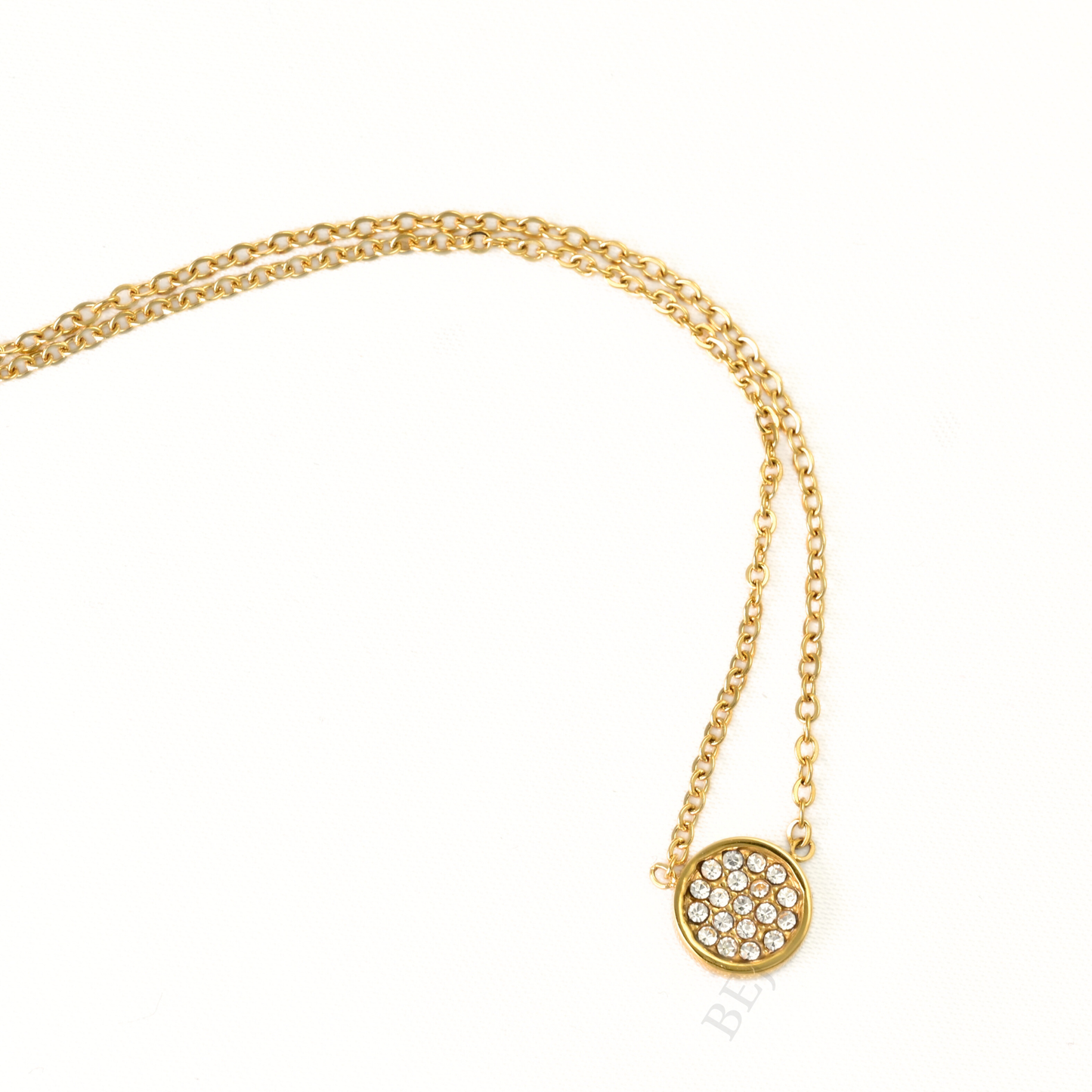 Geometric Gold Diamond Pendant Necklaces - Stainless Steel
