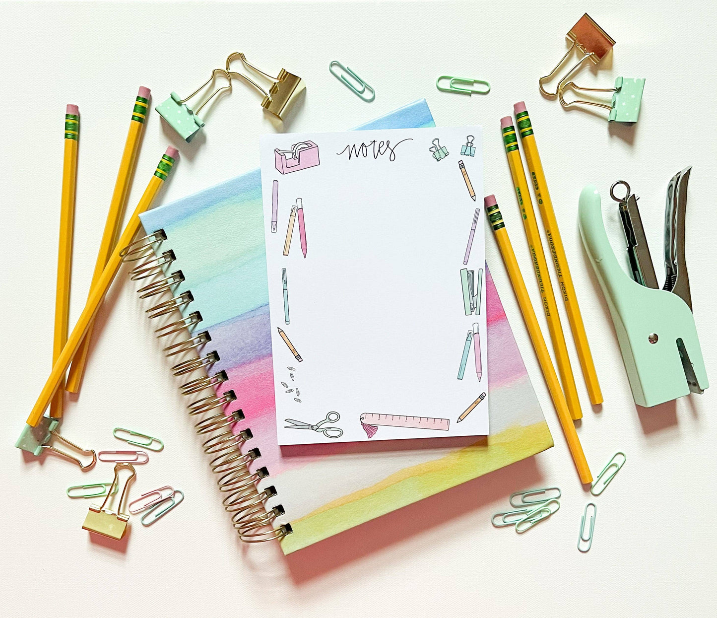 School supplies notepad