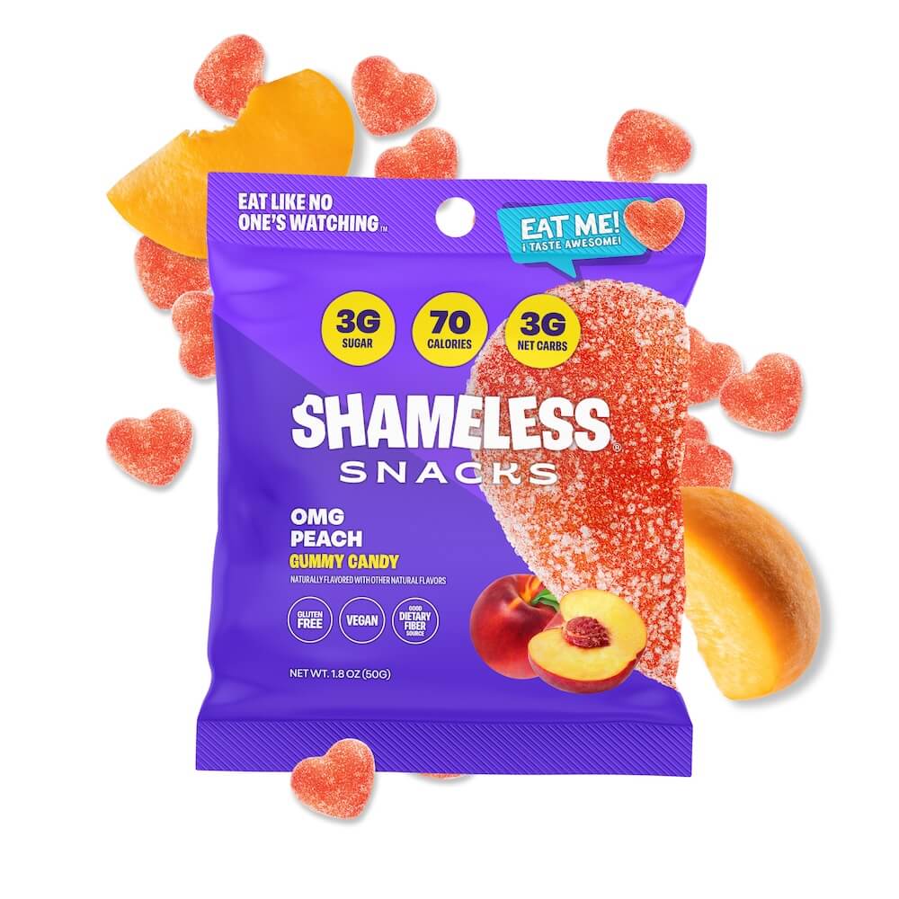 OMG Sour Peach Low Sugar Gummies 1.8oz – 6ct