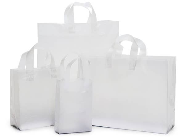 Frosted Plastic Retail Gift Bags