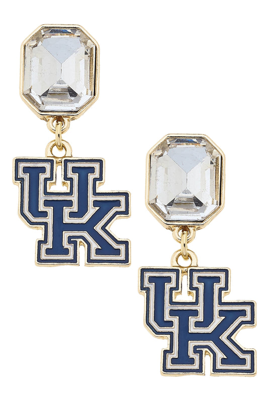 Kentucky Wildcats Rhinestone Enamel Logo Earrings