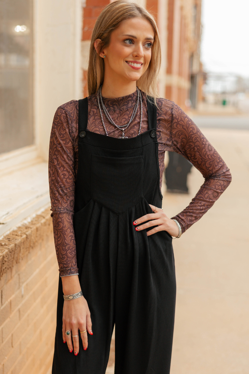 Bronzed Bloom Mesh Top