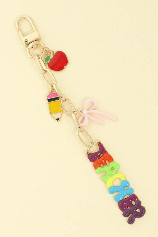 Teacher Theme Bag Charm Keychain K18279