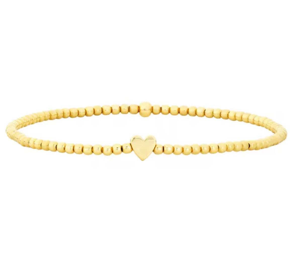 Classic Beaded Hearts, Stars & Smiles Waterproof Non-Tarnish Bracelets