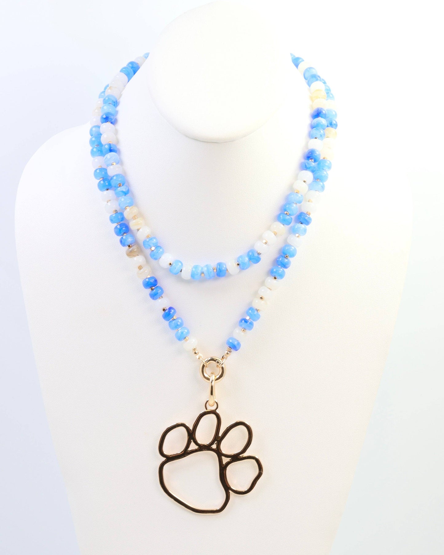 McLane Stone Necklace with Toggle Blue White