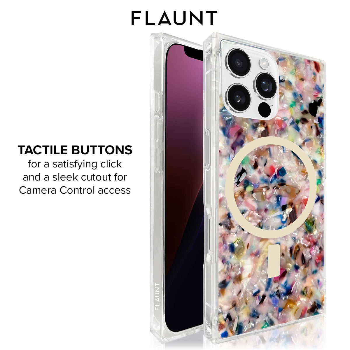 Rainbow Confetti Tortoise Shell MagSafe iPhone Case