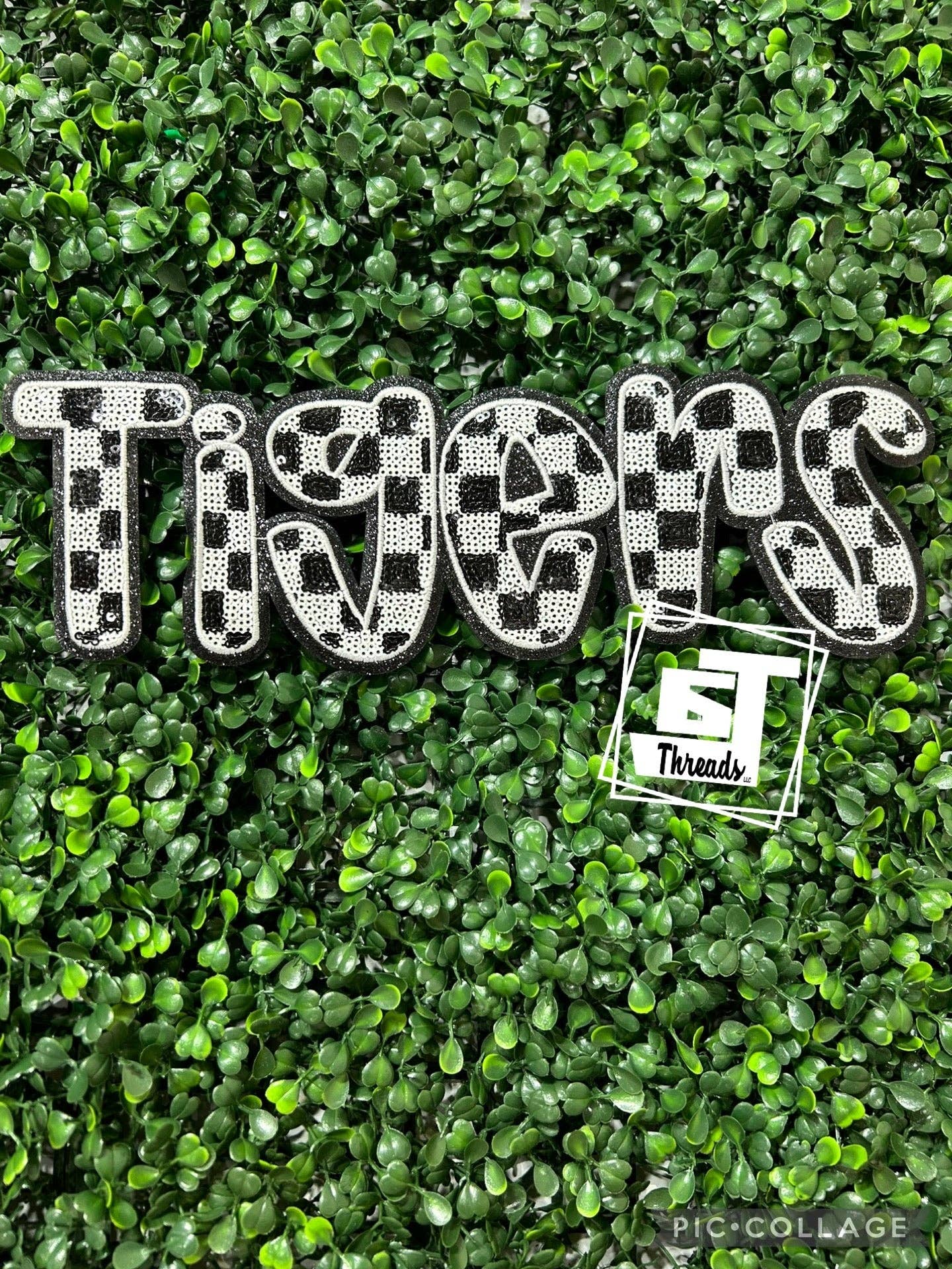 Sequin Checkered Tigers....Patches Only