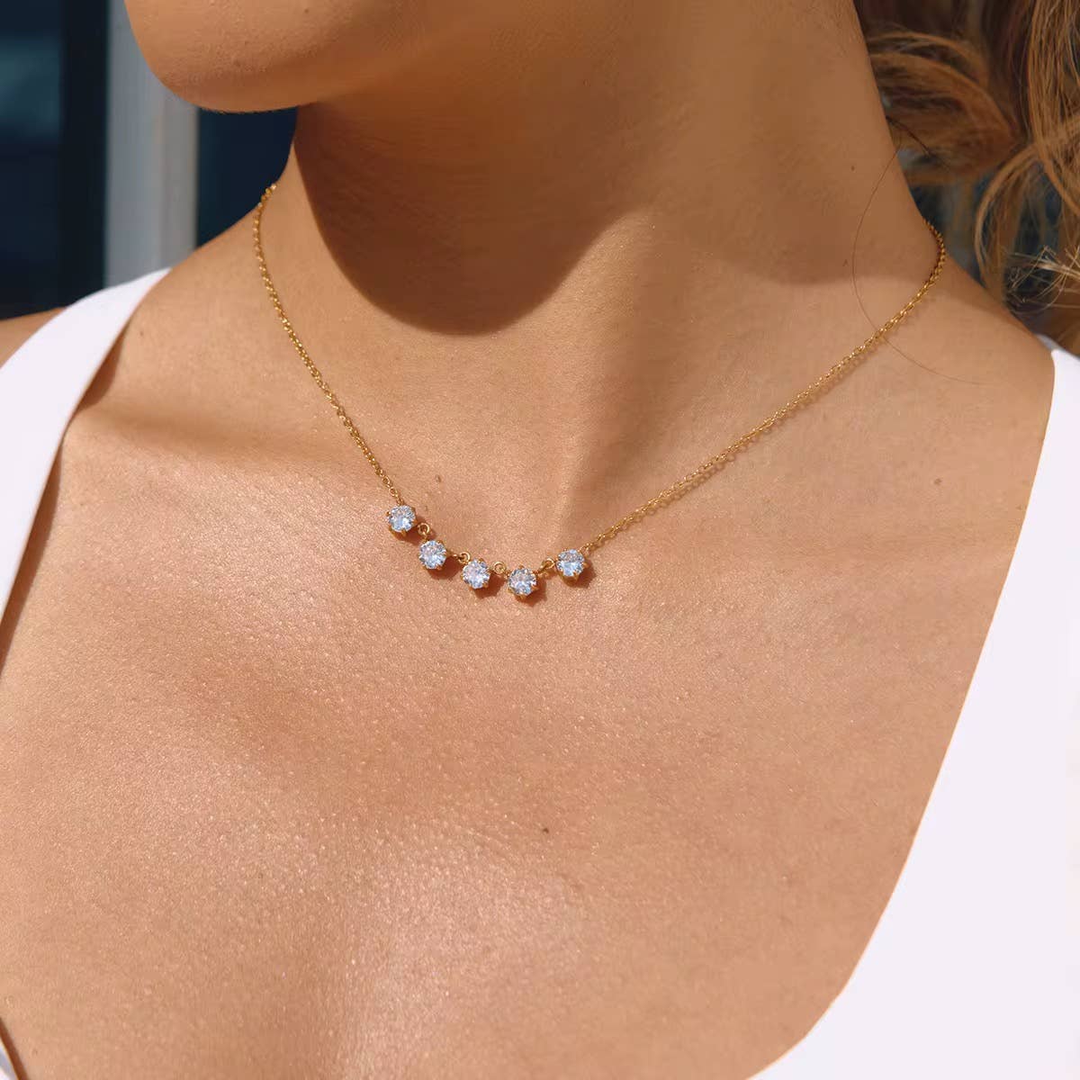 Starlit Row Necklace Water Resistant
