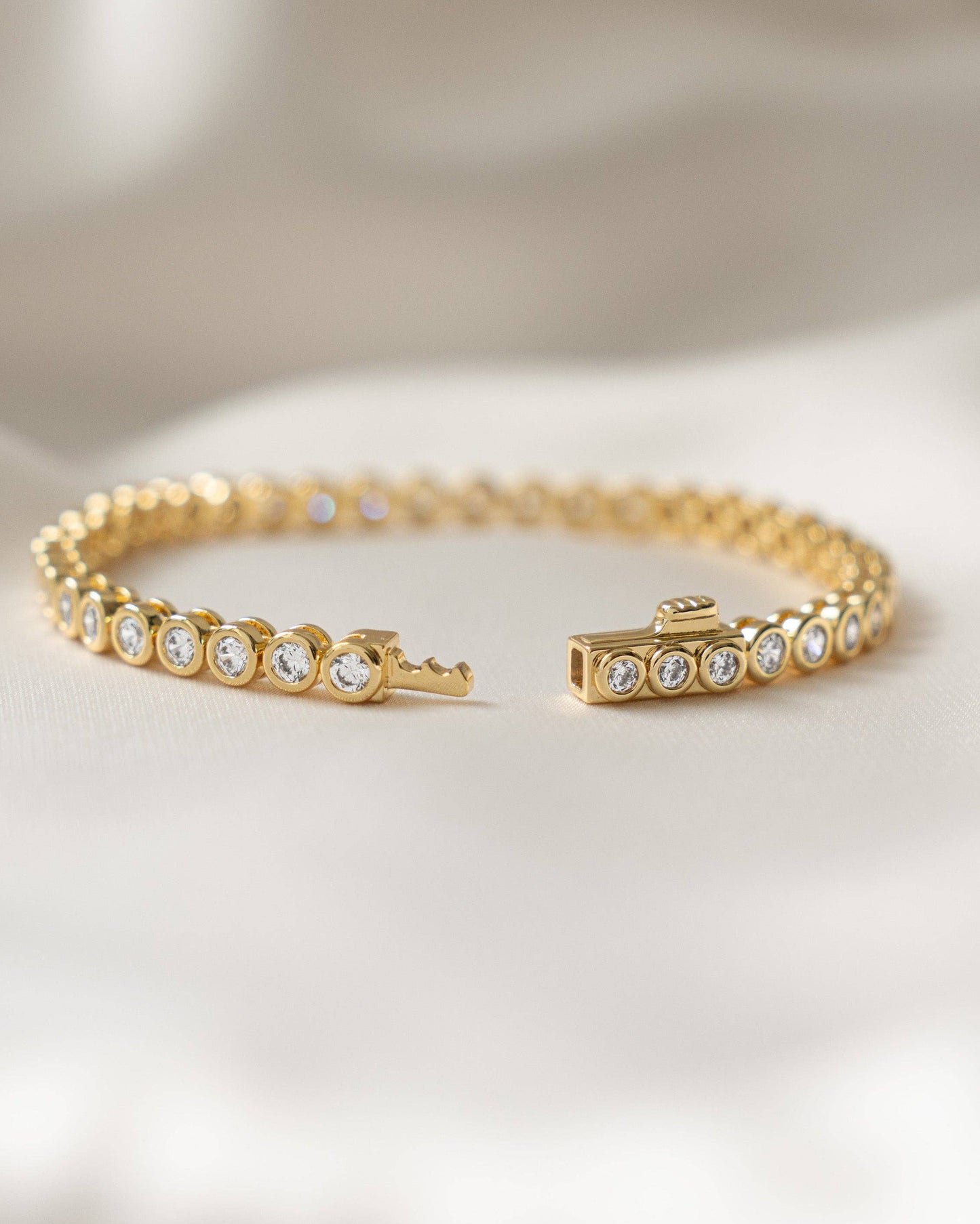 3mm Round Bezel Tennis Bracelet