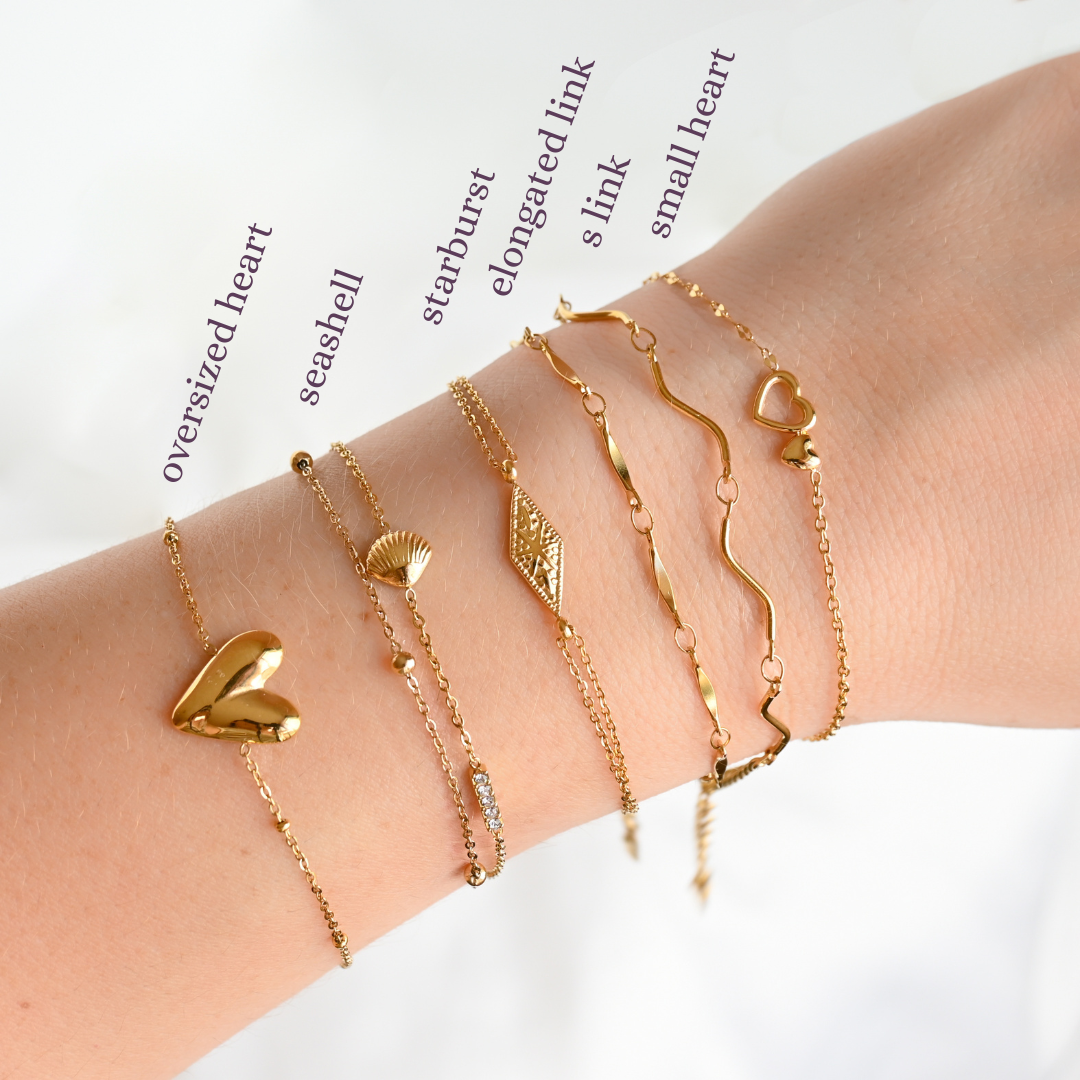 Everyday Gold Charm & Chain Bracelets - Stainless Steel