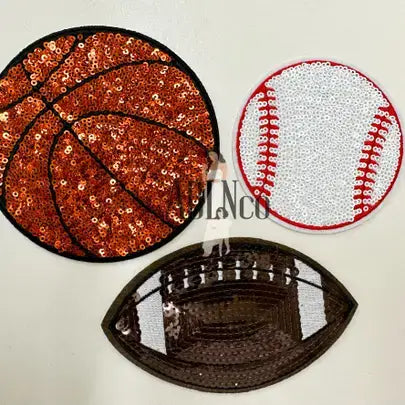 Small Sequin Football Patch Game Day Chenille Patch (C ( (