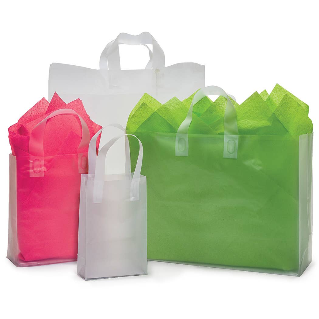 Frosted Plastic Retail Gift Bags