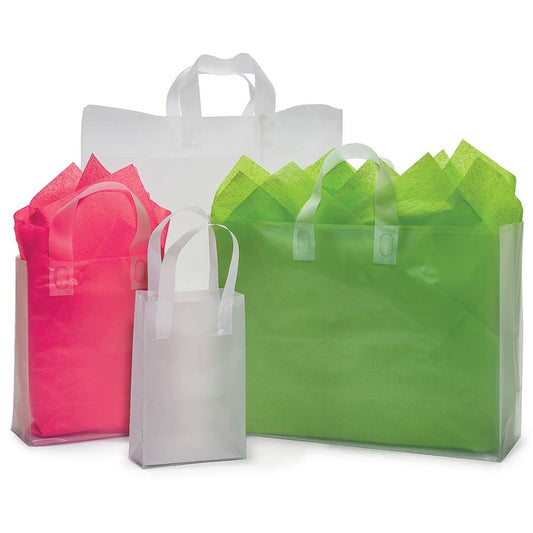 Frosted Plastic Retail Gift Bags