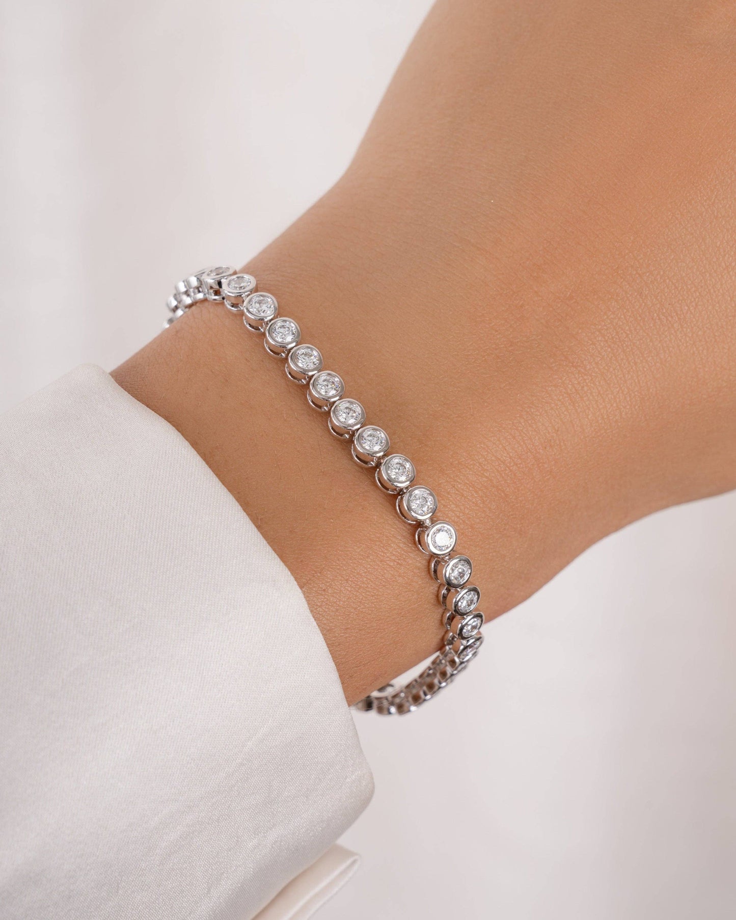 3mm Round Bezel Tennis Bracelet