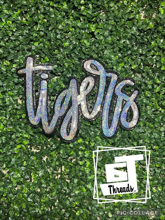 Cursive Sequin Tigers....Patches Only