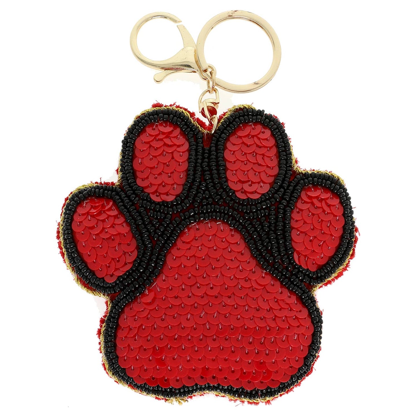 Paw Seed Beaded Sequins Embellished Keychain