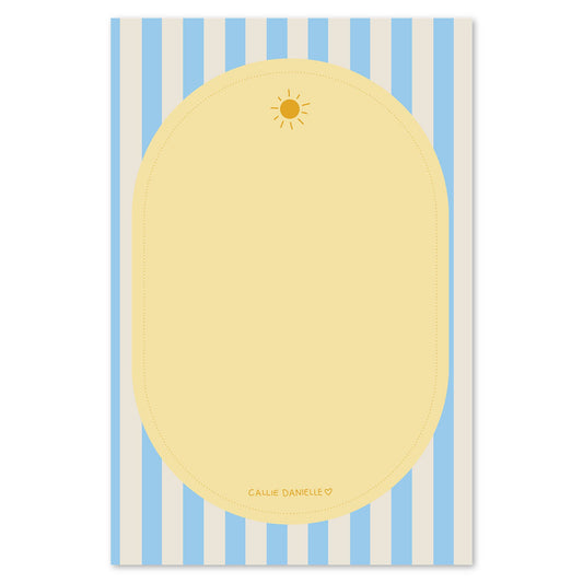 Sunny Striped Coastal-Inspired 4x6 Notepad