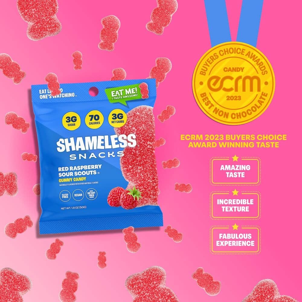 Red Raspberry Sour Scouts Low Sugar Gummy 1.8oz – 6ct