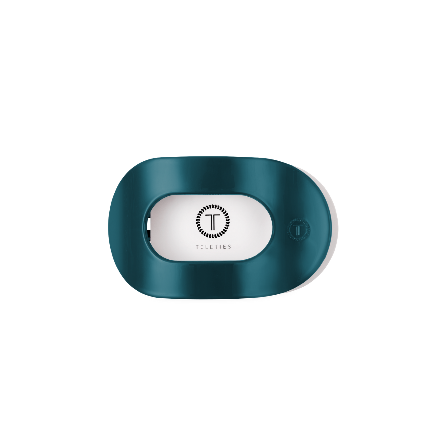 Teal With It Small Flat Round Hair Clip