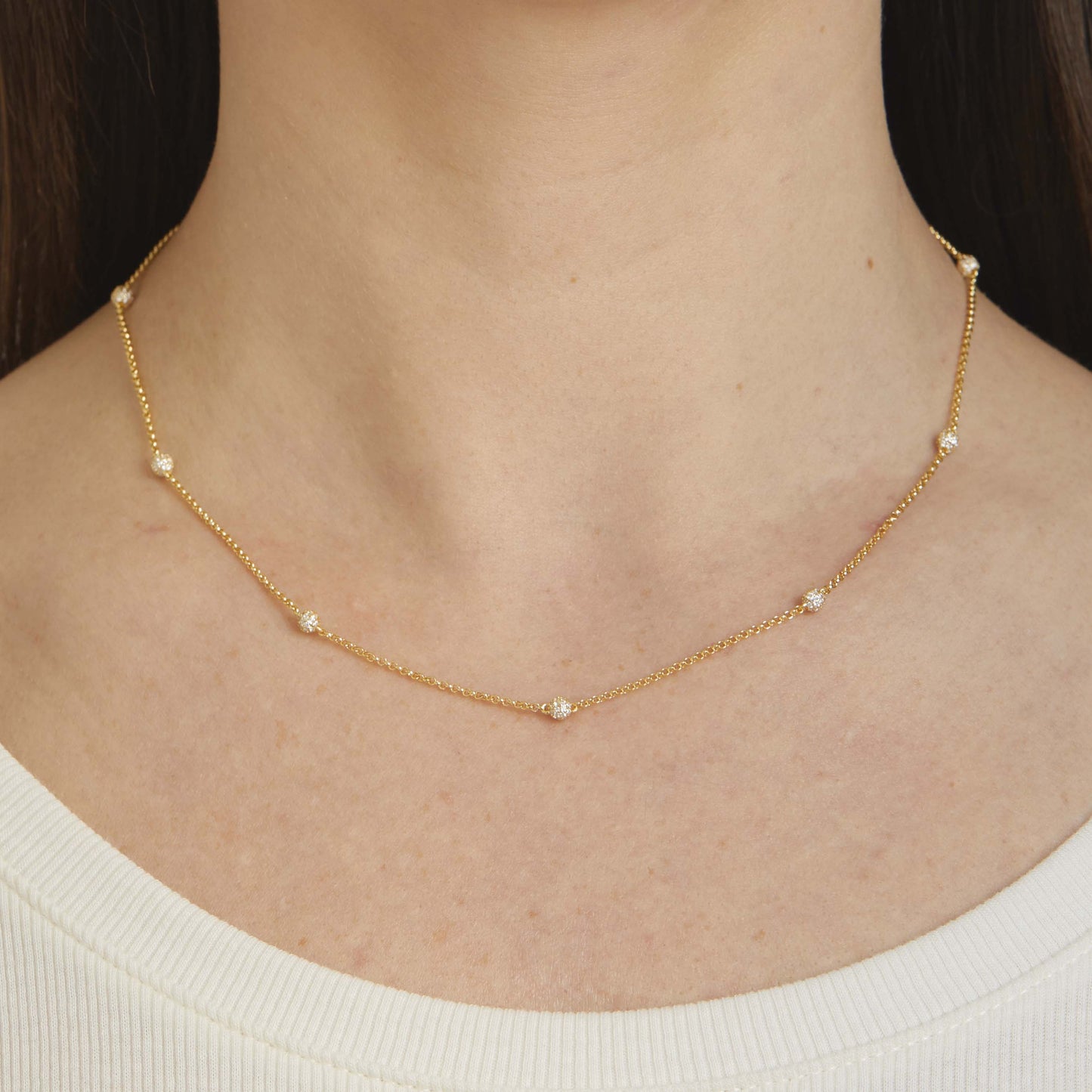 Diamond Beaded Pavé Necklace