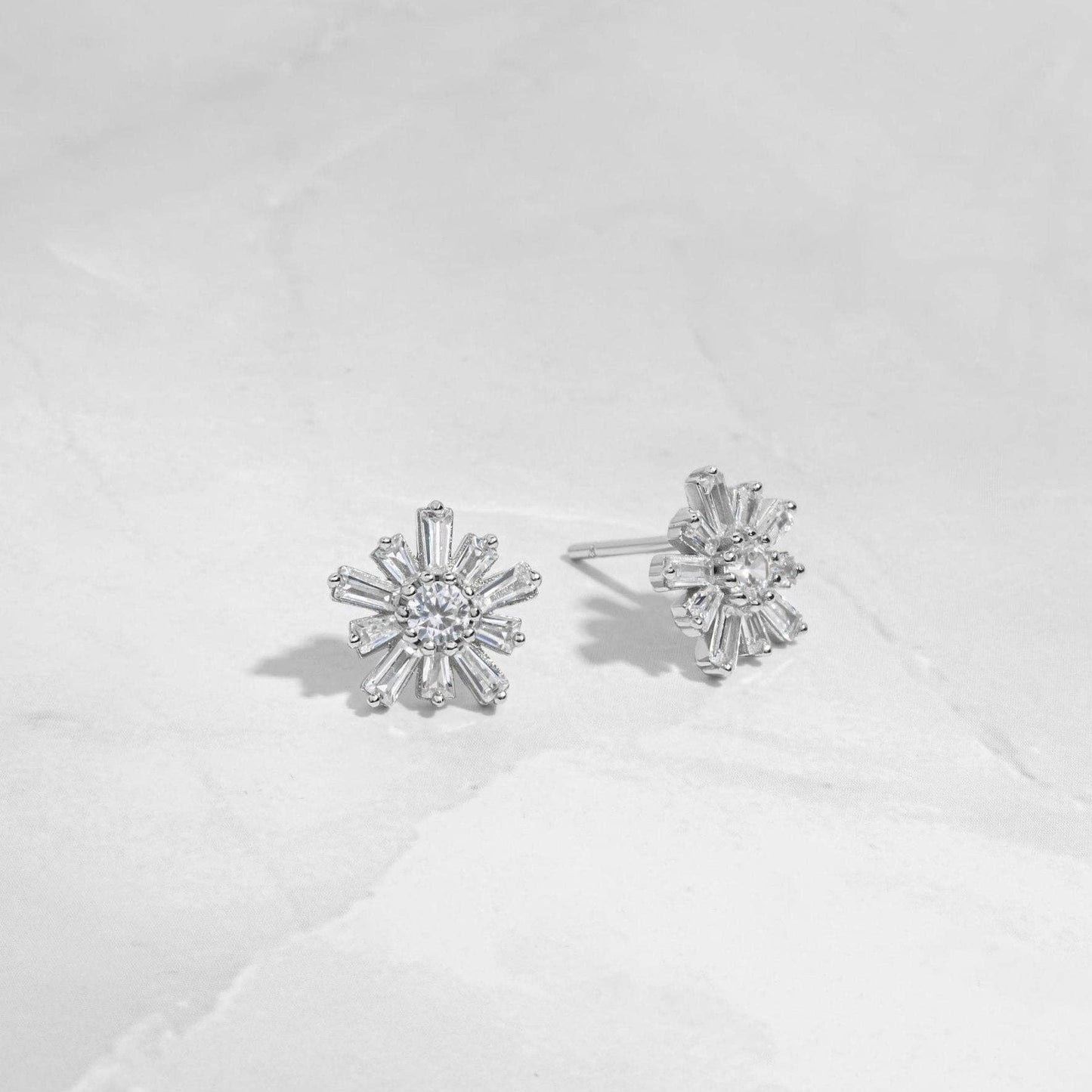 Baguette Flower Studs