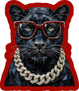 Glam Blackcat Sticker